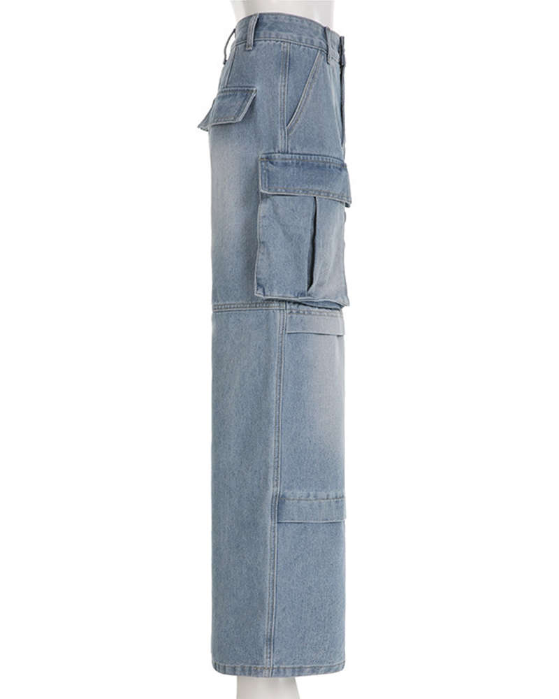 Loose Multi-Pocketed Clothes Jeans