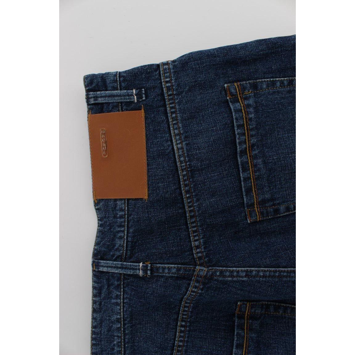 Acht Blue Wash Cotton Baggy Loose Fit Jeans