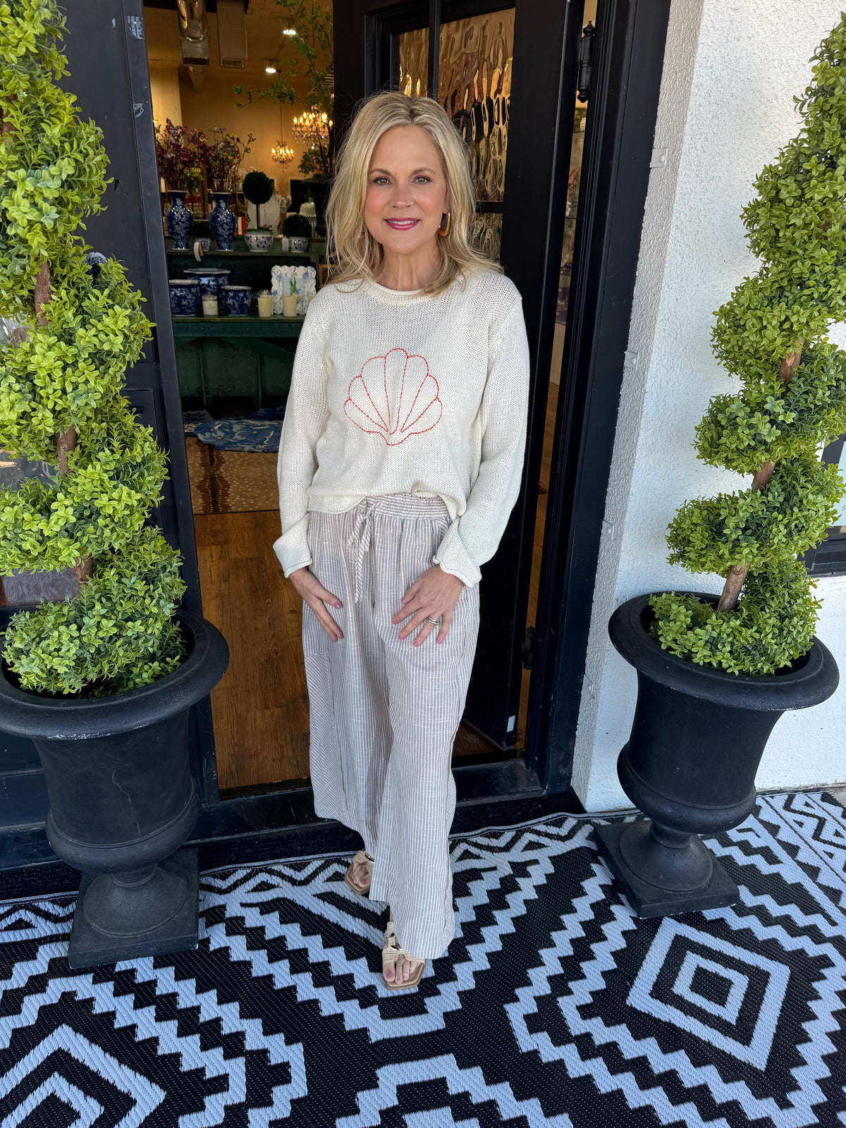Shelly Sweater - Sand/Coral