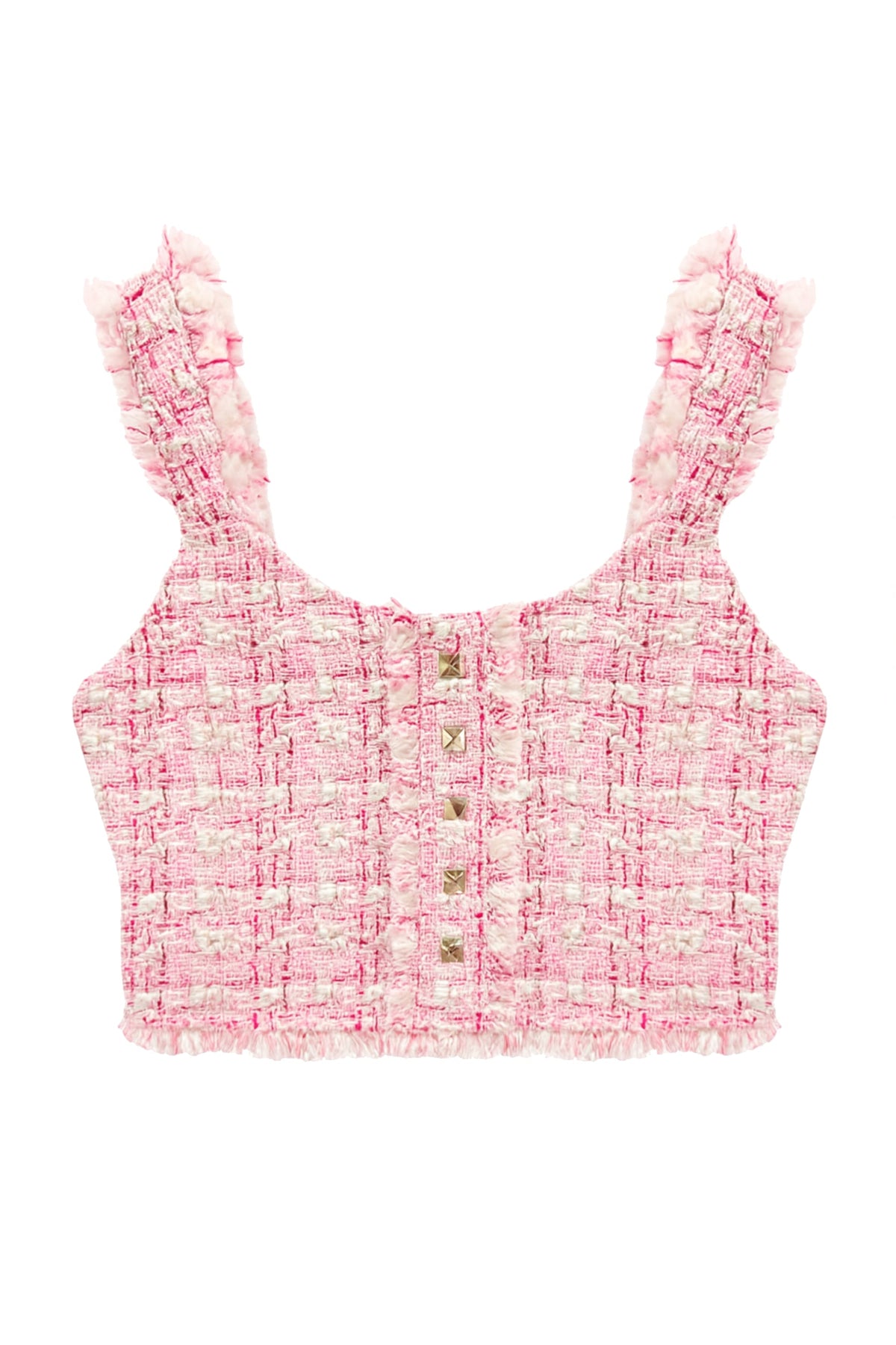 TWEEN ASH BOUCLE CROP TOP