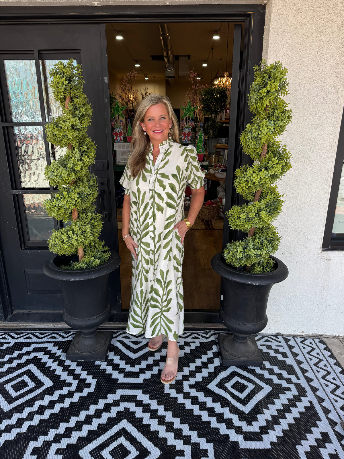 Elaine Dress - Olive Mix