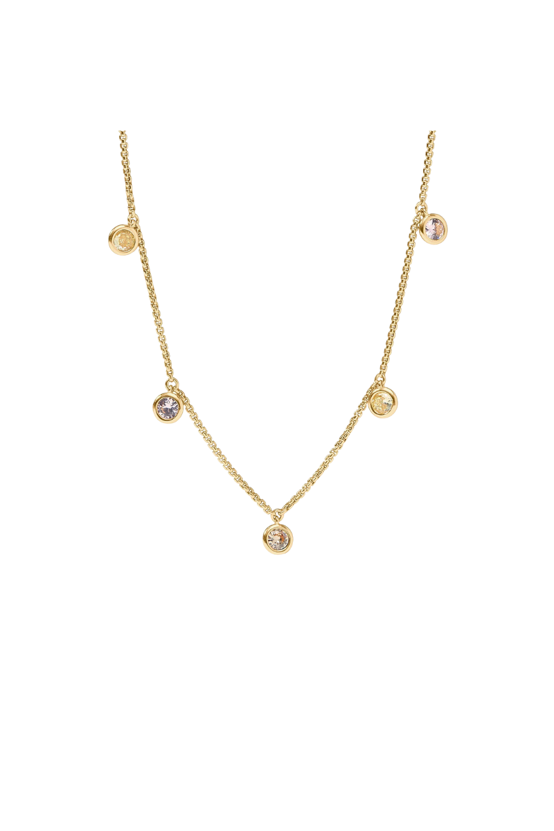 Rainbow Delicate Charm Necklace - Champagne Radiance - OS
