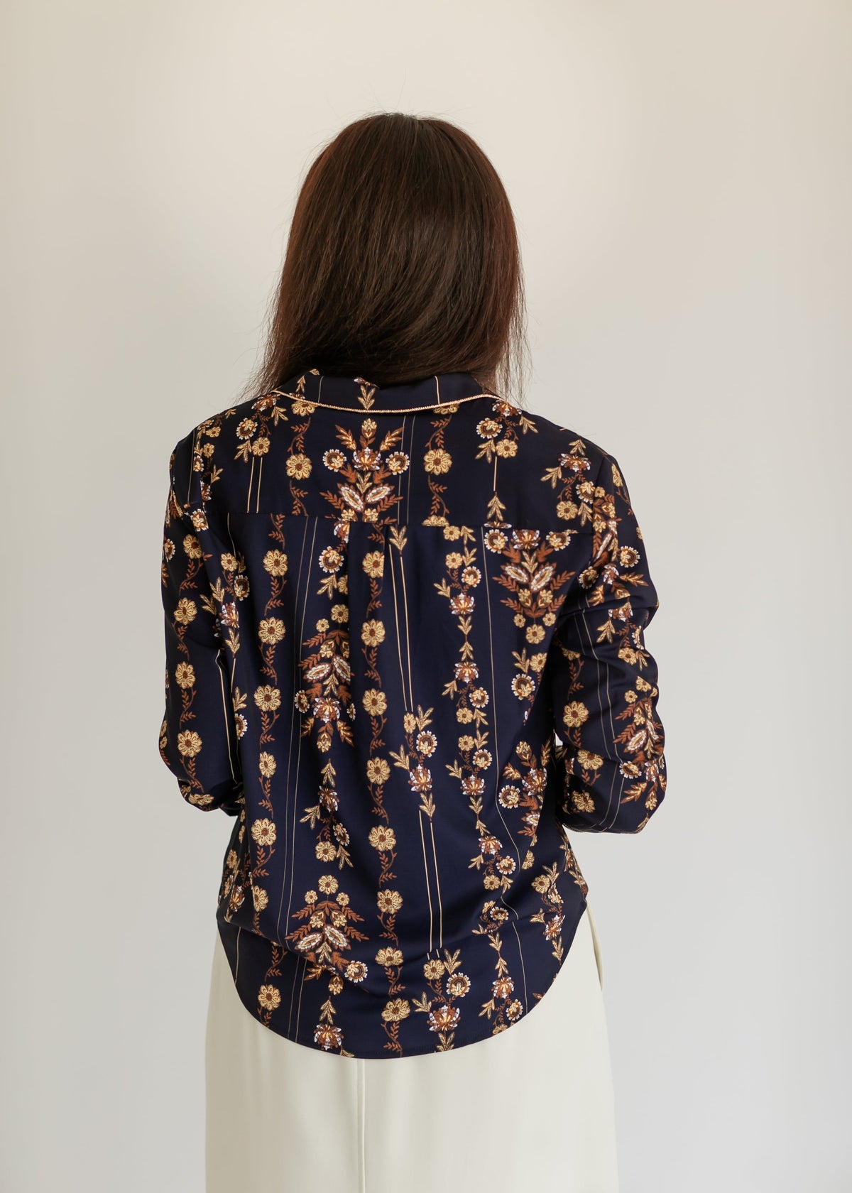 Long Sleeve Tapestry Print Button Up Top - FINAL SALE