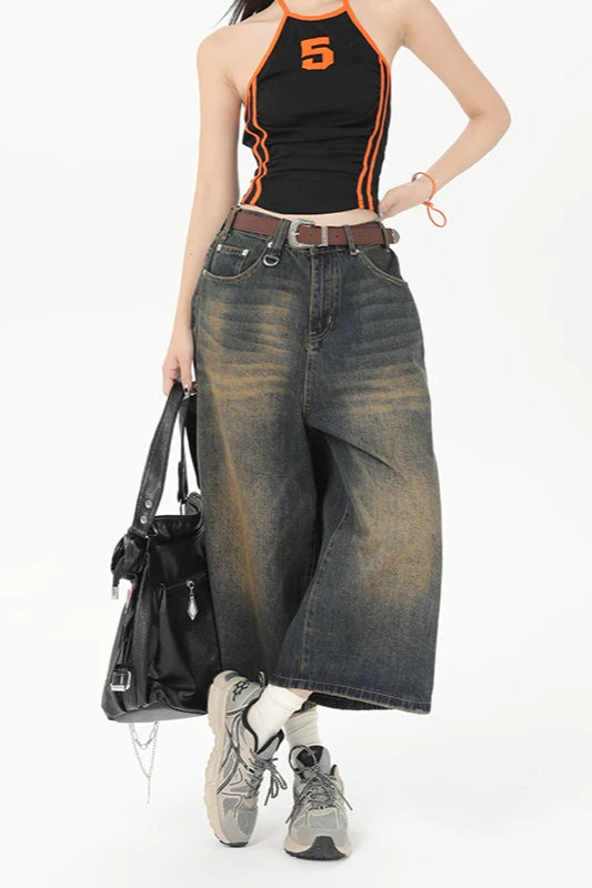 Vintage Y2K Loose Cropped Jeans