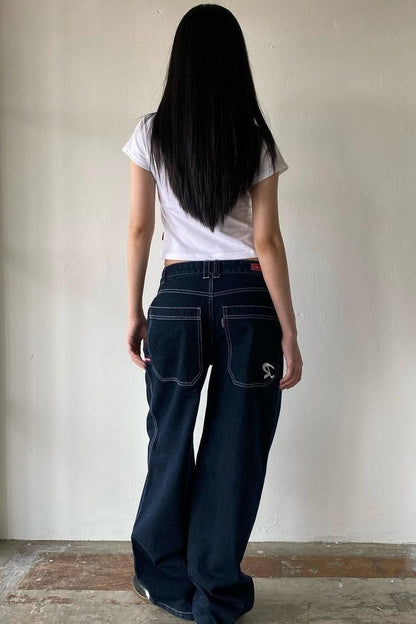 Street Vintage Distressed Flare Jeans