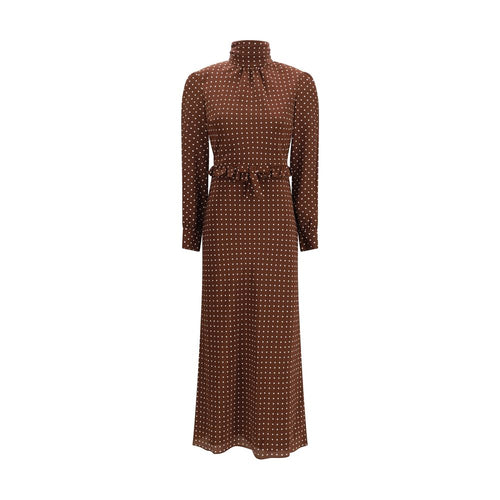 Alessandra Rich Brown Silk Casual Dress