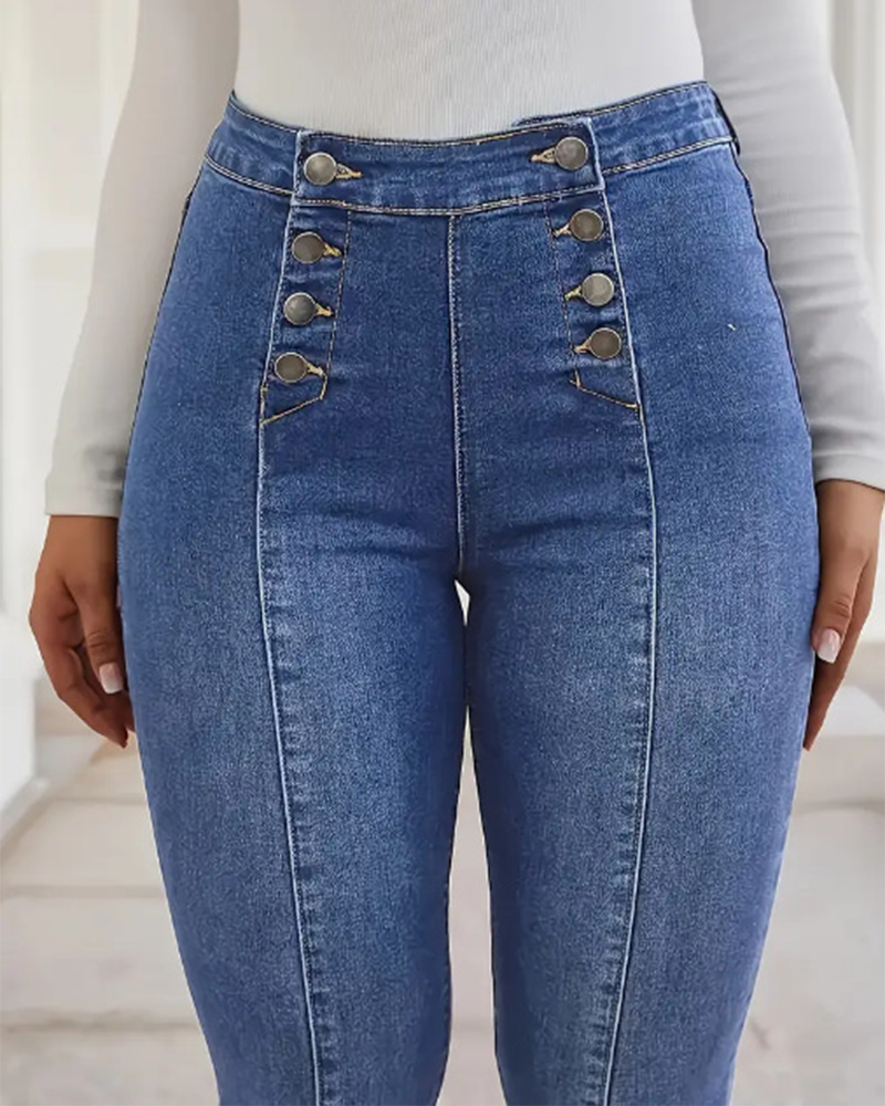 High Waist Stretch Slim Jeans