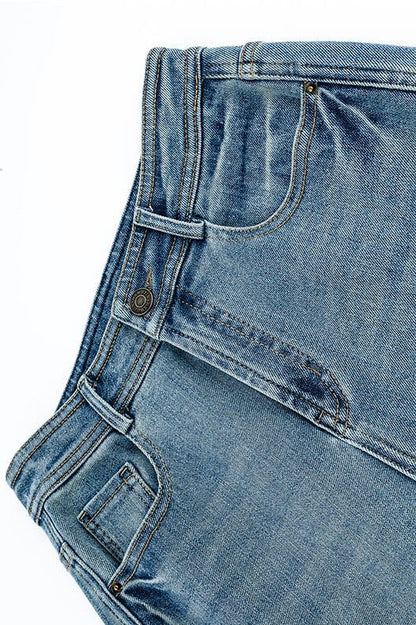 High Waist Tencel Stretch Flared Jeans