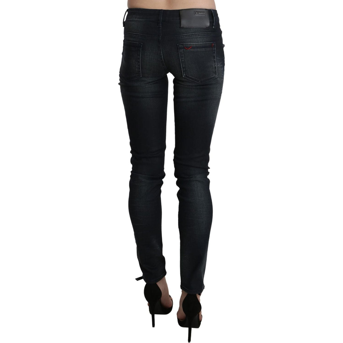 Acht Black Washed Low Waist Skinny Denim Trouser