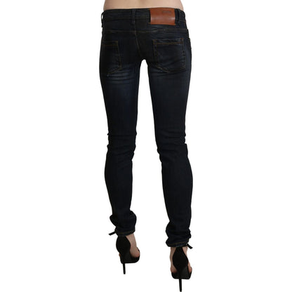 Acht Black Washed Low Waist Skinny Denim Jeans