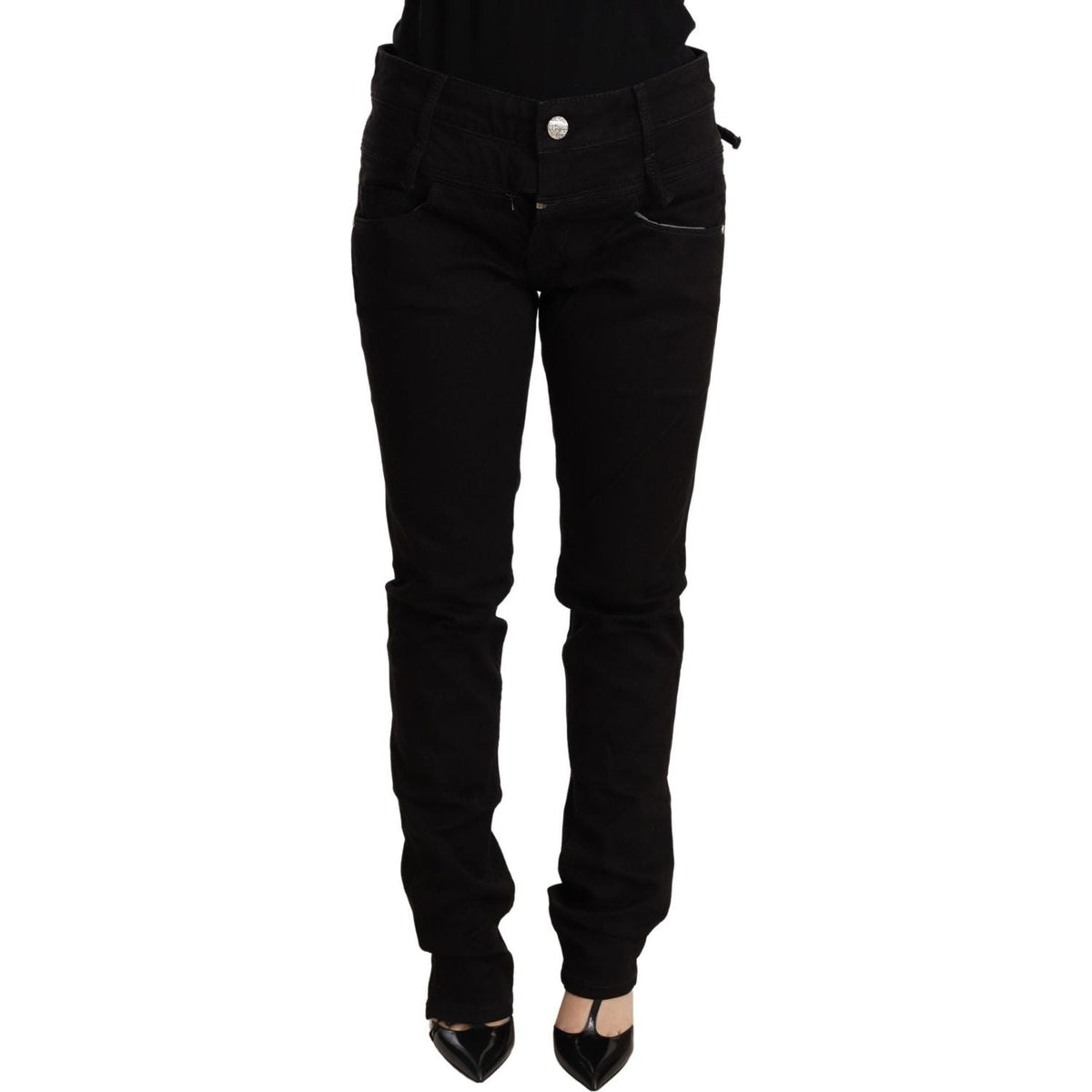 Acht Black Low Waist Skinny Denim Jeans Trouser
