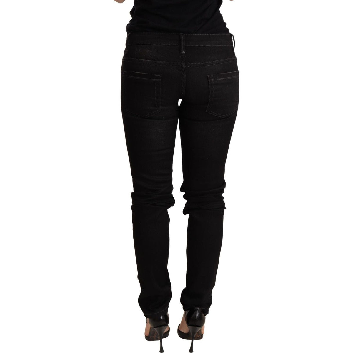 Acht Black Low Waist Skinny Denim Trouser