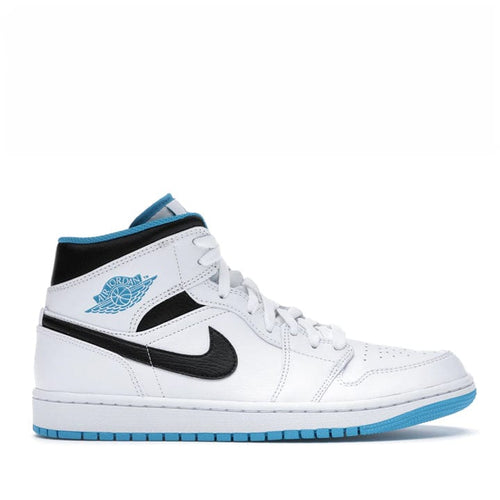NIKE AIR JORDAN1 MID WHITE LASER BLUE -