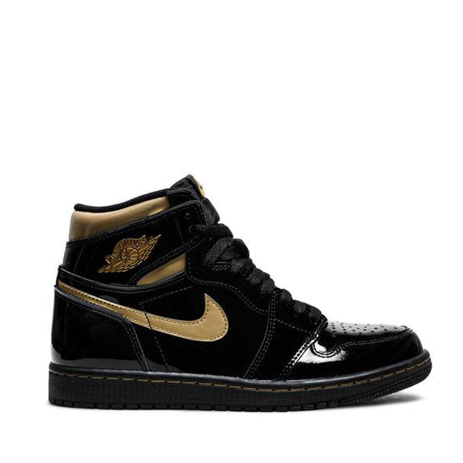 NIKE AIR JORDAN1 RETRO HIGH BLACK METALLIC GOLD 2020 GS (NEW)