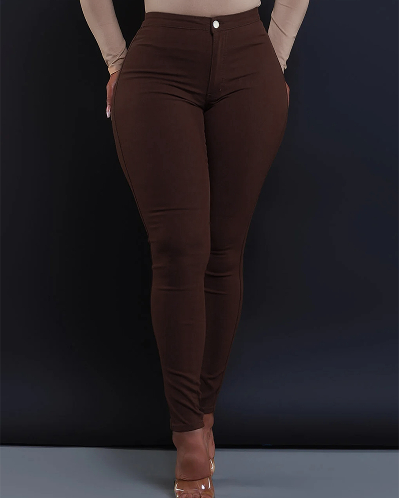 Slim-Fit Mid-Rise Trousers