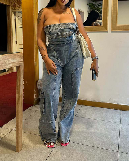 Work Denim Jumpsuit