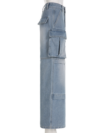 Loose Multi-Pocketed Clothes Jeans