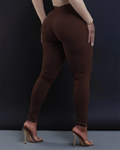 Slim-Fit Mid-Rise Trousers