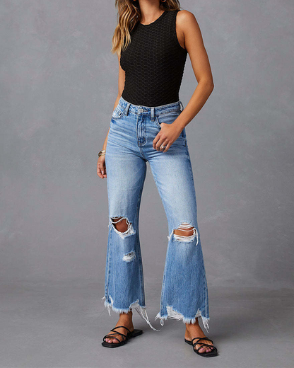 High-Rise Straight-Leg Jeans