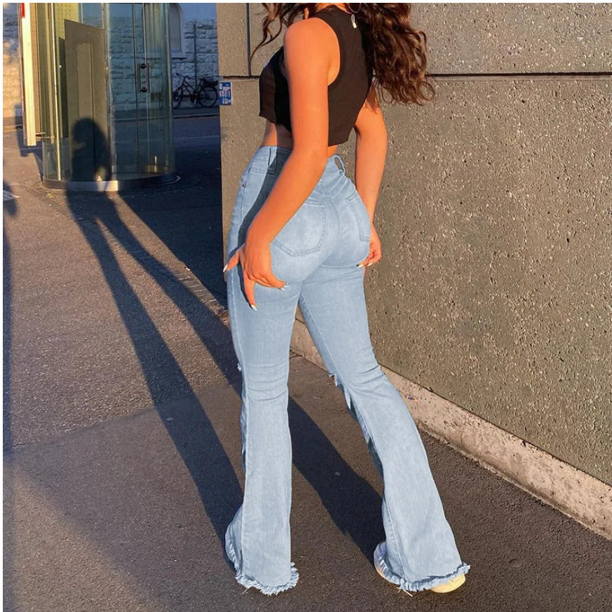 DressBetty - 2024 Fashion Denim Flared Casual S-2XL Women's Jeans