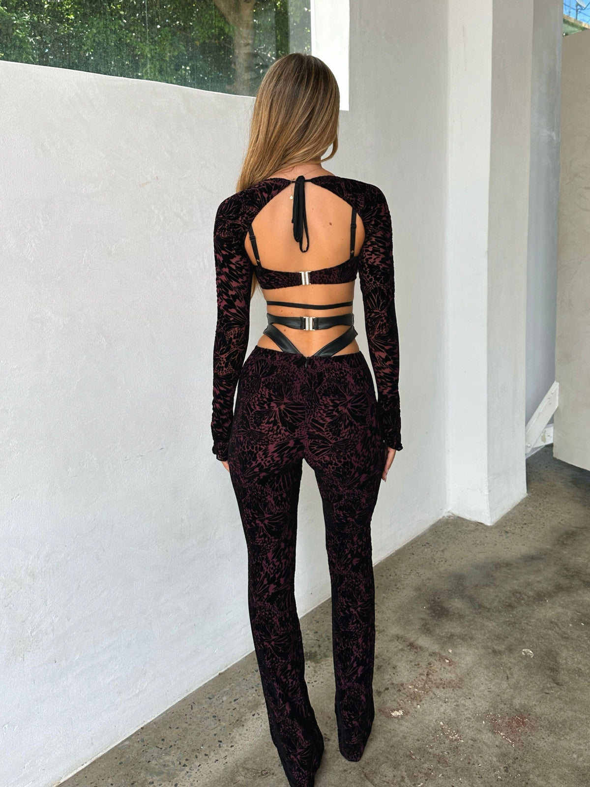 Saskia Top Purple Burnout
