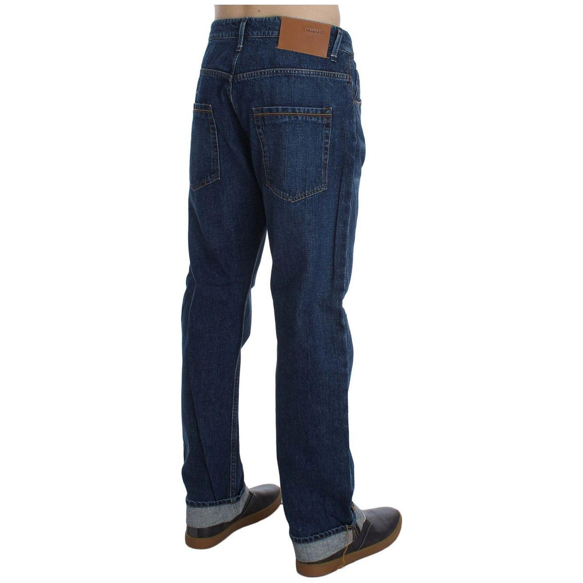 Acht Blue Wash Cotton Baggy Loose Fit Jeans