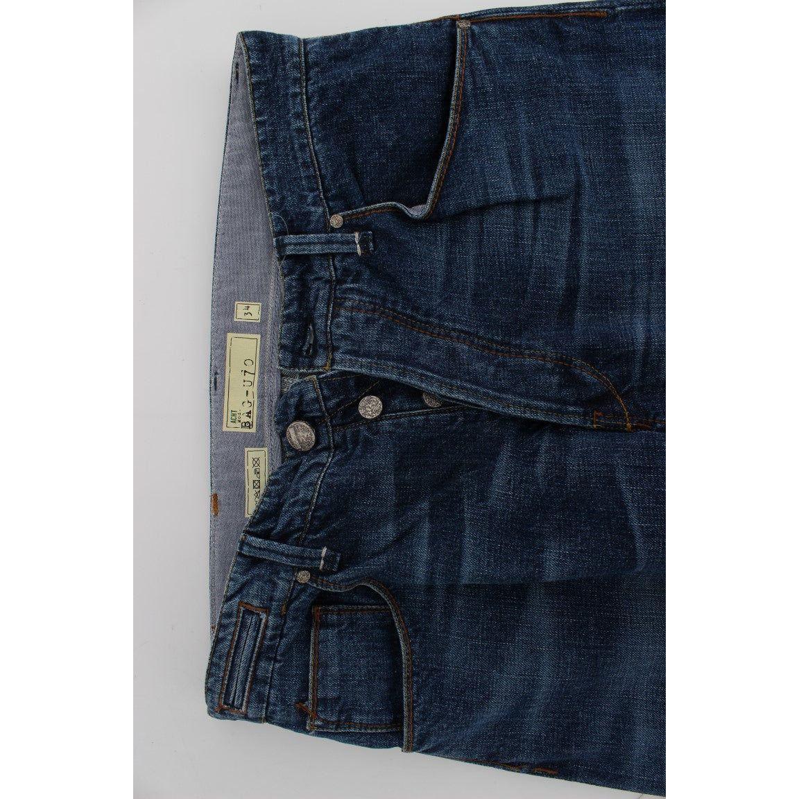Acht Blue Wash Cotton Baggy Loose Fit Jeans