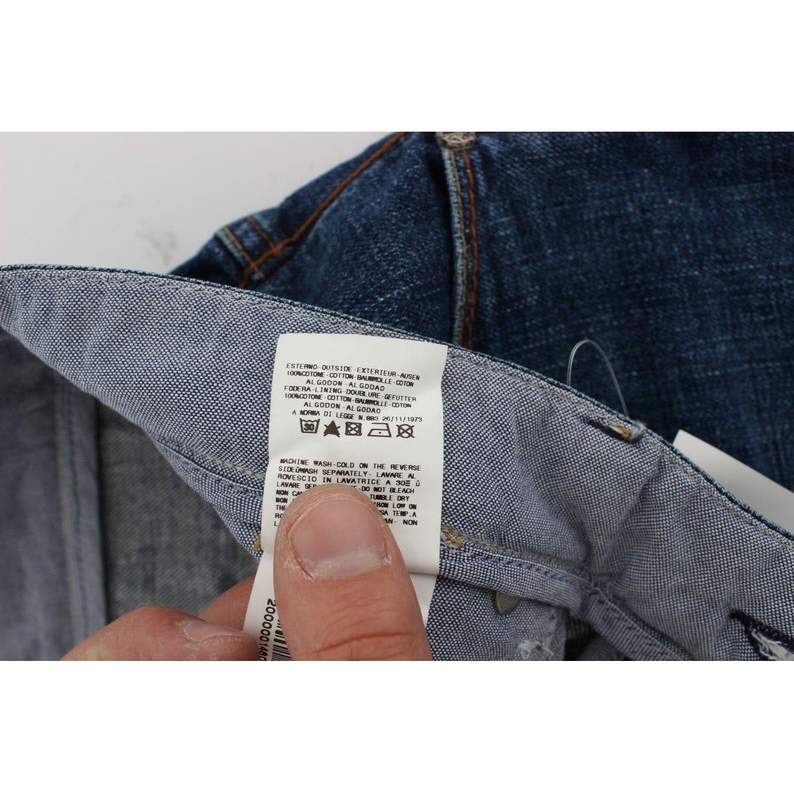 Acht Blue Wash Cotton Baggy Loose Fit Jeans