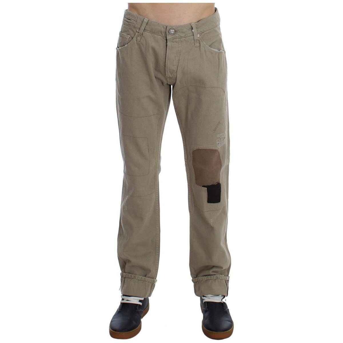 Acht Beige Cotton Patchwork Jeans