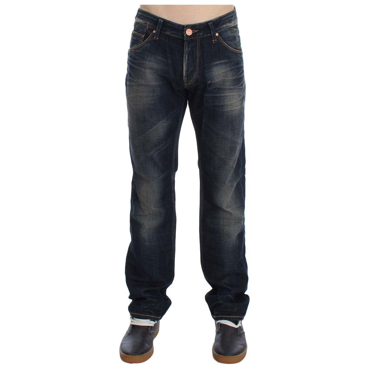 Acht Blue Wash Straight Fit Low Waist Jeans