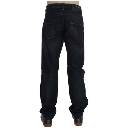 Acht Blue Wash Cotton Denim Straight Fit Jeans