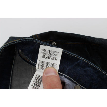 Acht Blue Wash Cotton Denim Straight Fit Jeans
