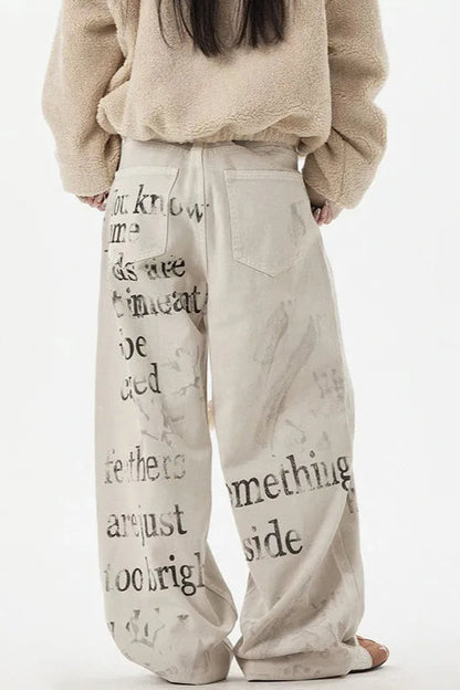 Apricot Graffiti Straight Denim Jeans