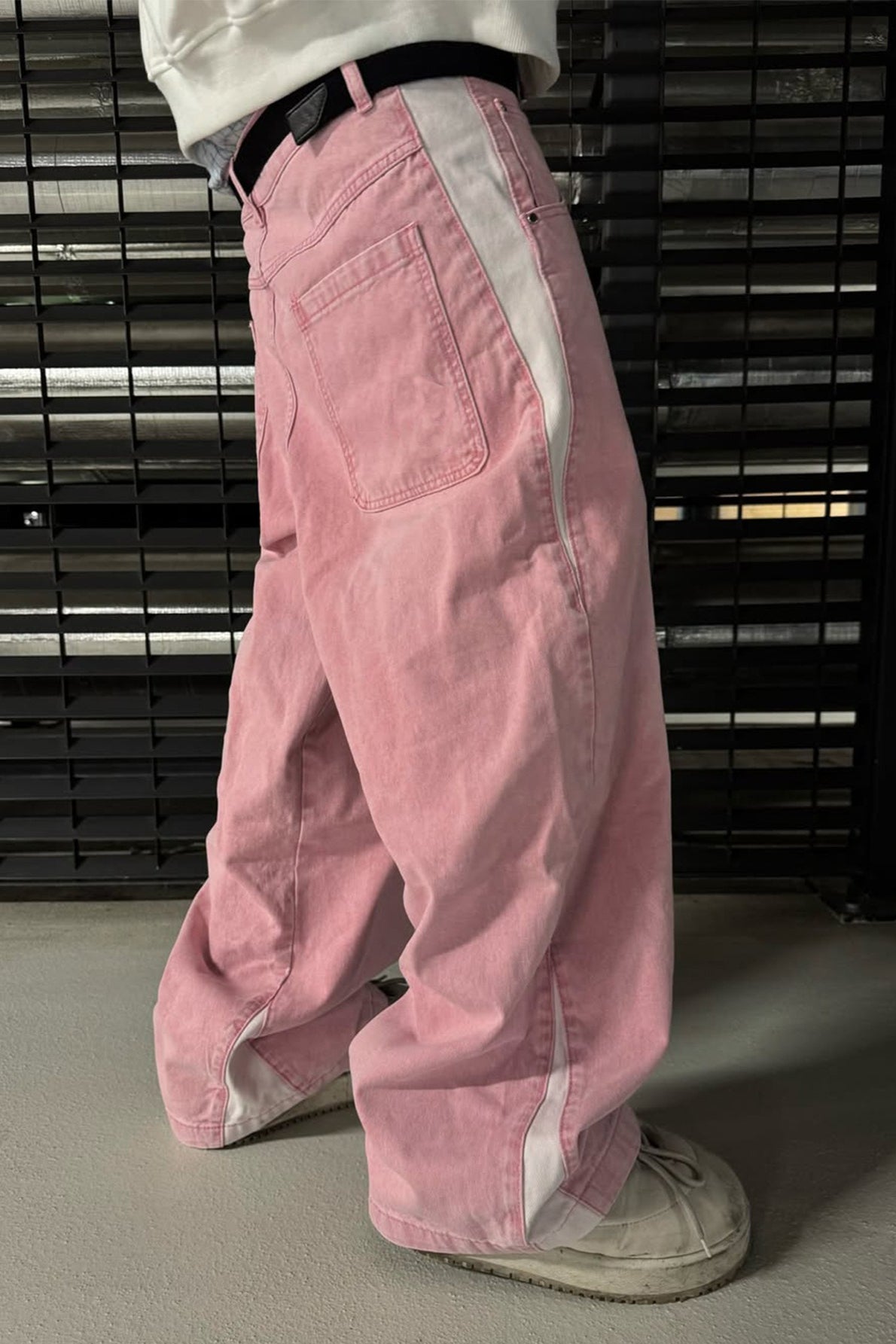 Vintage Washed Patchwork Wide Leg Trendy Jeans