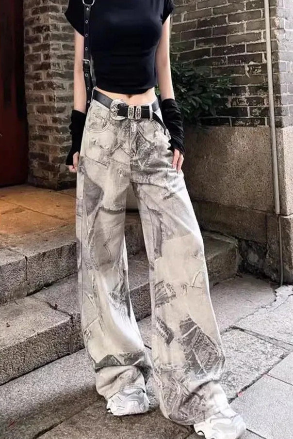 Punk Loose Fit Washed Jeans