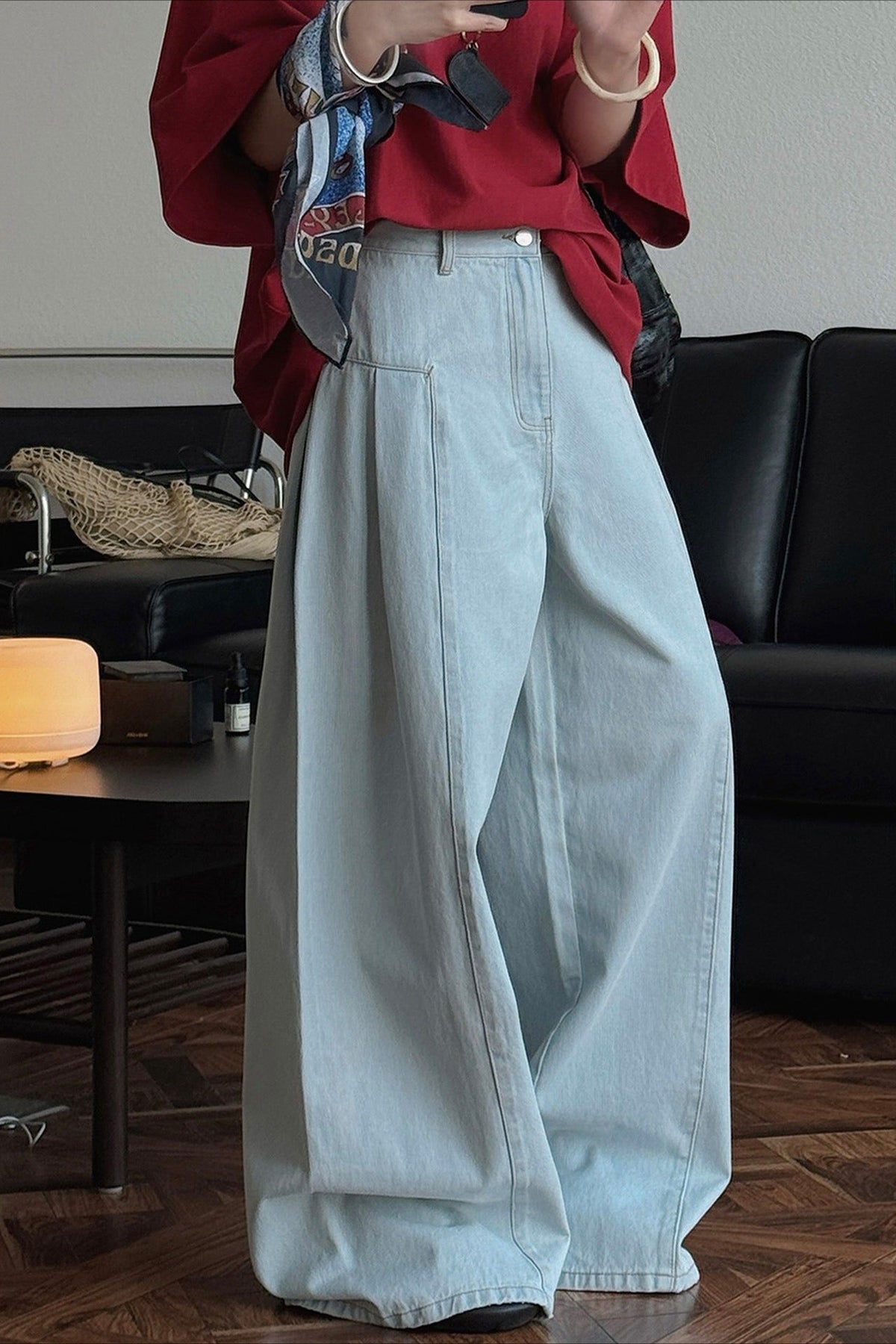 Deconstructed Flared Denim Jeans