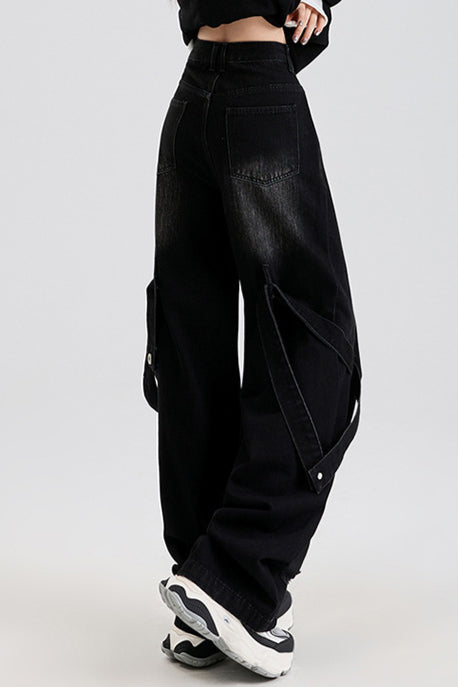 Vintage Washed Patchwork Jeans