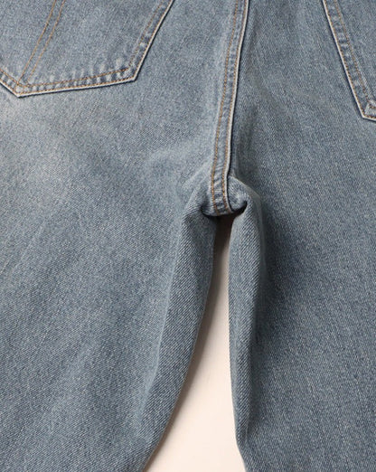 High Waisted Color Block Straight Casual Irregular Jeans