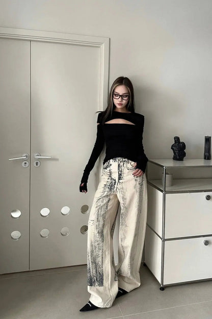 Vintage Straight Tie Dye Jeans