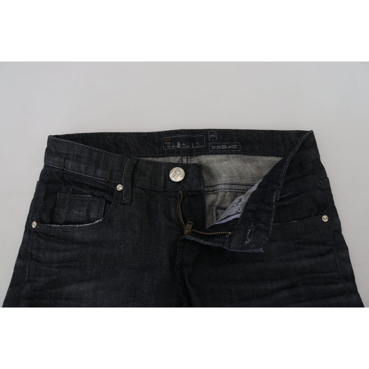 Acht Black Cotton Low Waist Slim Fit Women Casual Denim Jeans