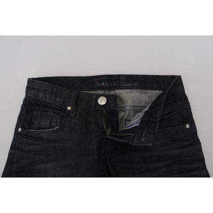 Acht Black Cotton Low Waist Slim Fit Women Casual Denim Jeans