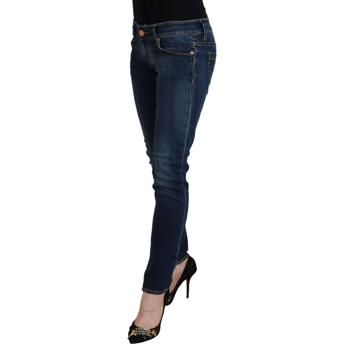 Acht Blue Cotton Low Waist Skinny Women Casual Jeans