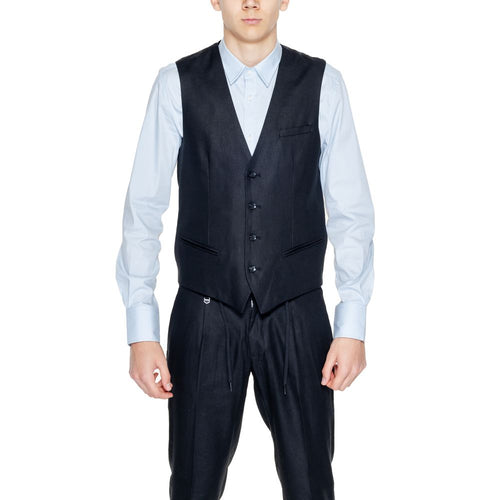 Antony Morato Black Linen Waistcoat