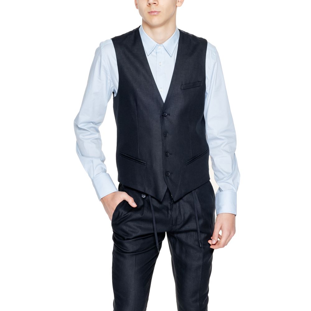 Antony Morato Black Linen Waistcoat