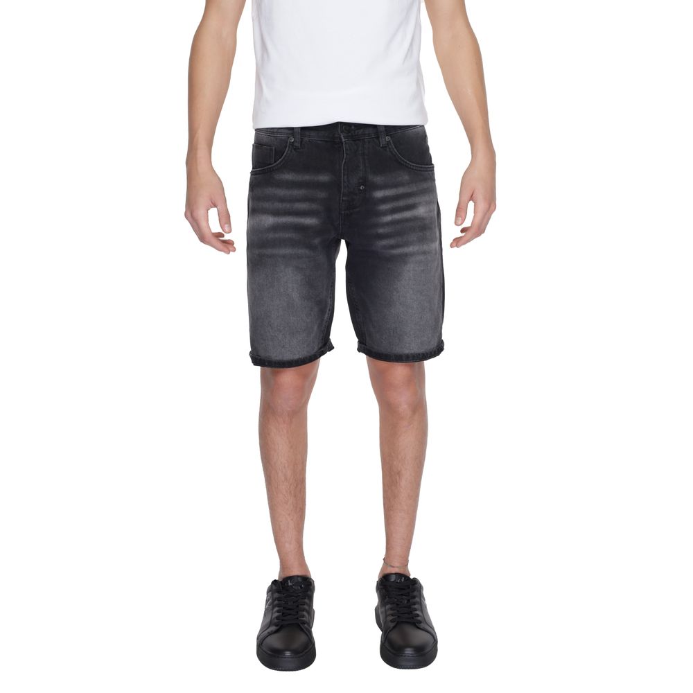 Antony Morato Black Cotton Bermuda Shorts