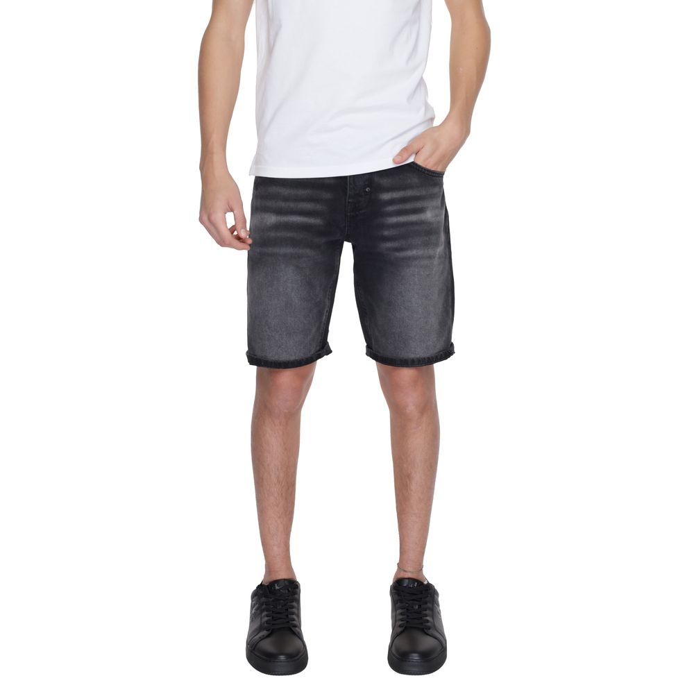 Antony Morato Black Cotton Bermuda Shorts