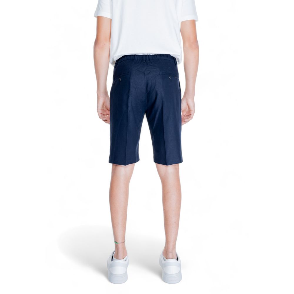 Antony Morato Blue Linen Bermuda Shorts