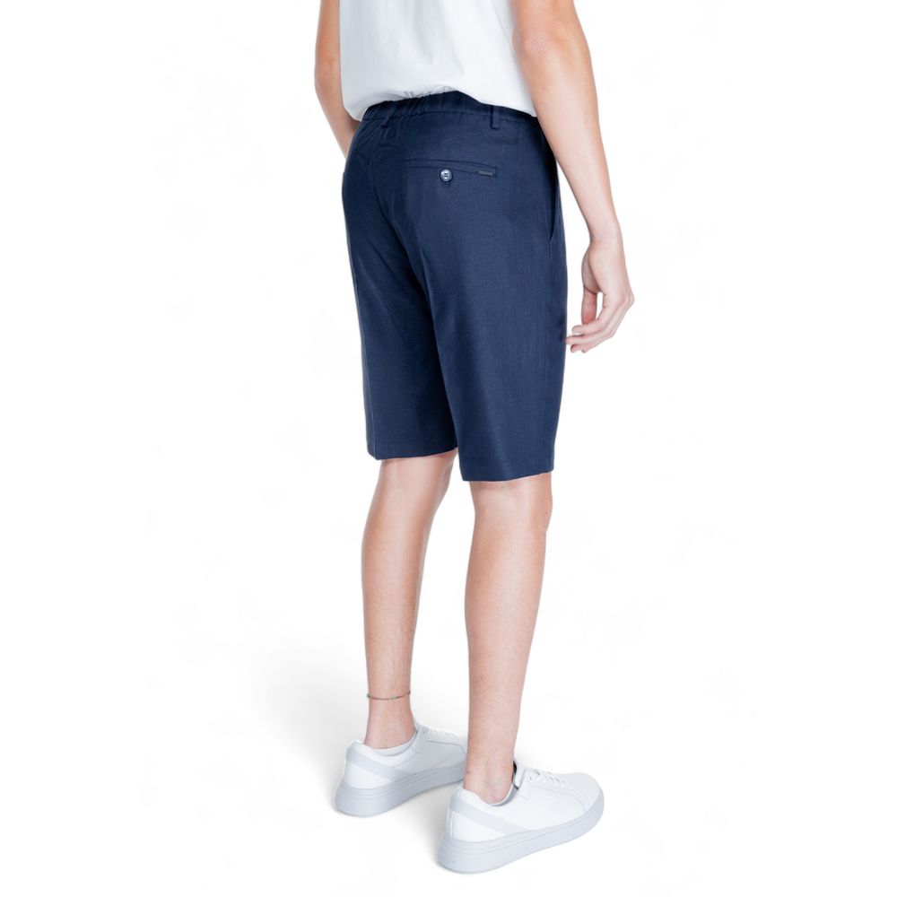 Antony Morato Blue Linen Bermuda Shorts