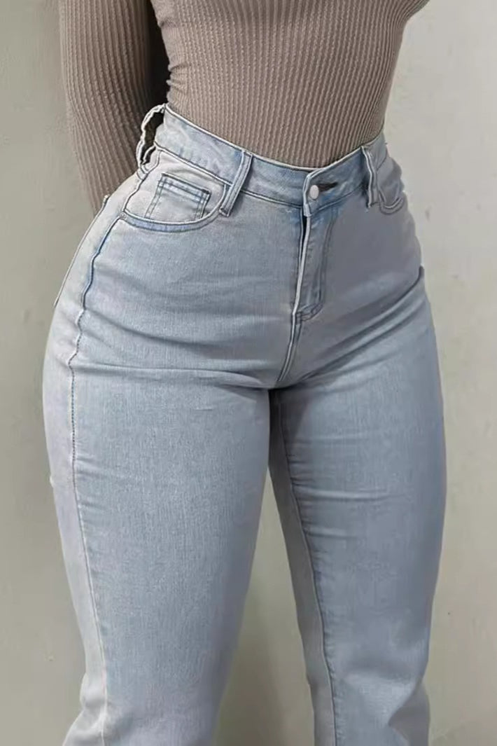 Chic High Waist Stretch Bootcut Jeans