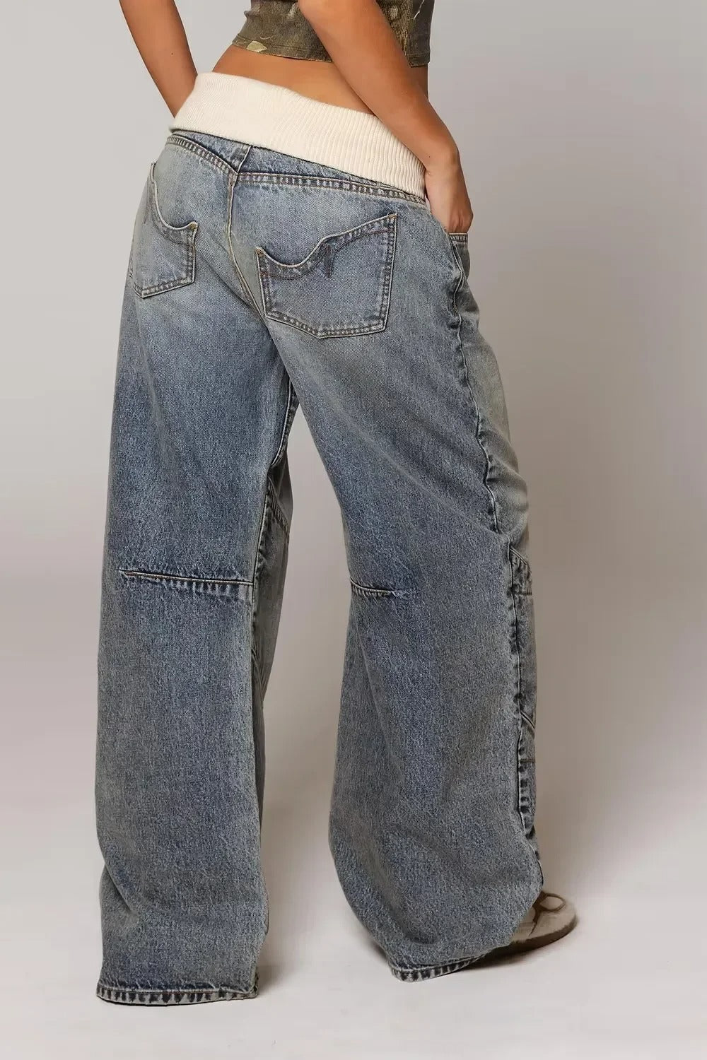 Y2K Hip-hop Stitching Retro Wide-leg Jeans